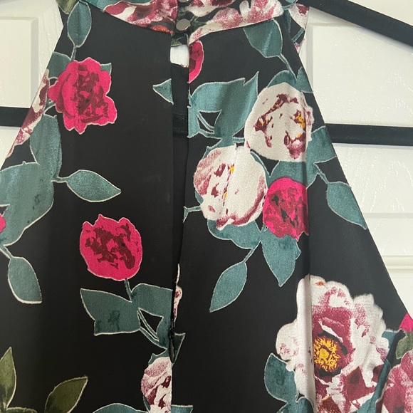 Forest Lily Floral Razor Back High Low Hem Dress Size 8 - Picture 3 of 6